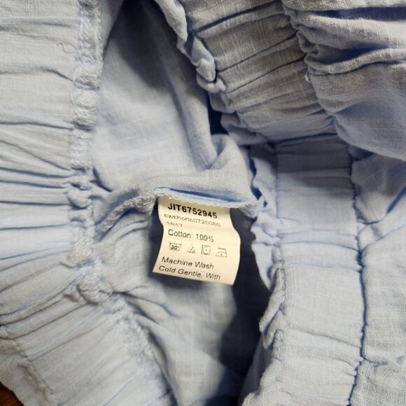Shein Baby Blue Linen Shorts Size Small - Picture 4 of 7
